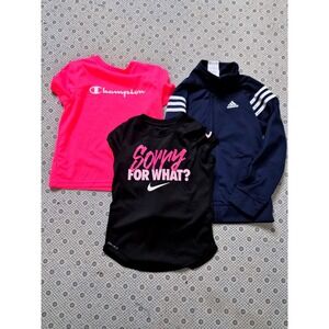 Kids Bundle 3pc Nike Champion Adidas Athletic Tops Jacket T Shirts Sz 6